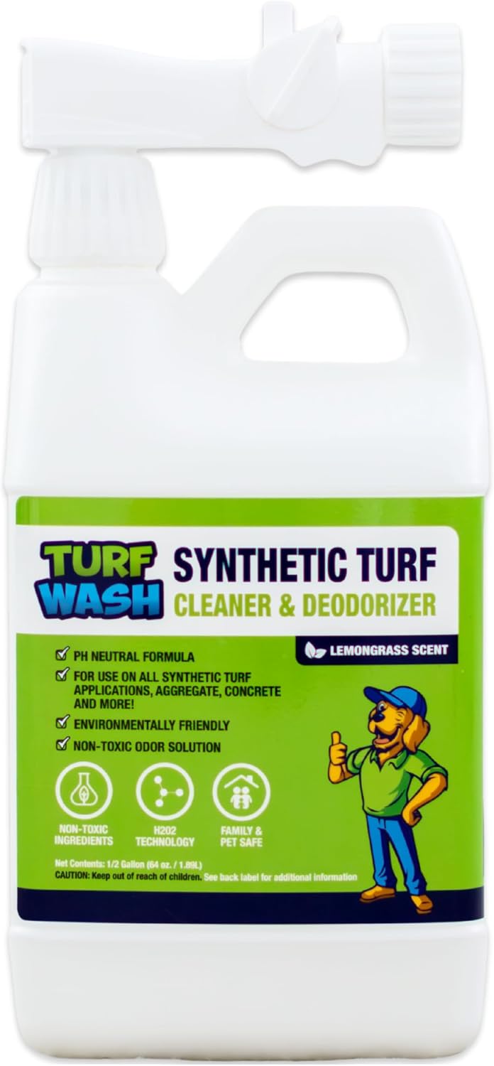 Turf Wash, Artificial Grass Cleaner w Hose Attachment, 64 oz