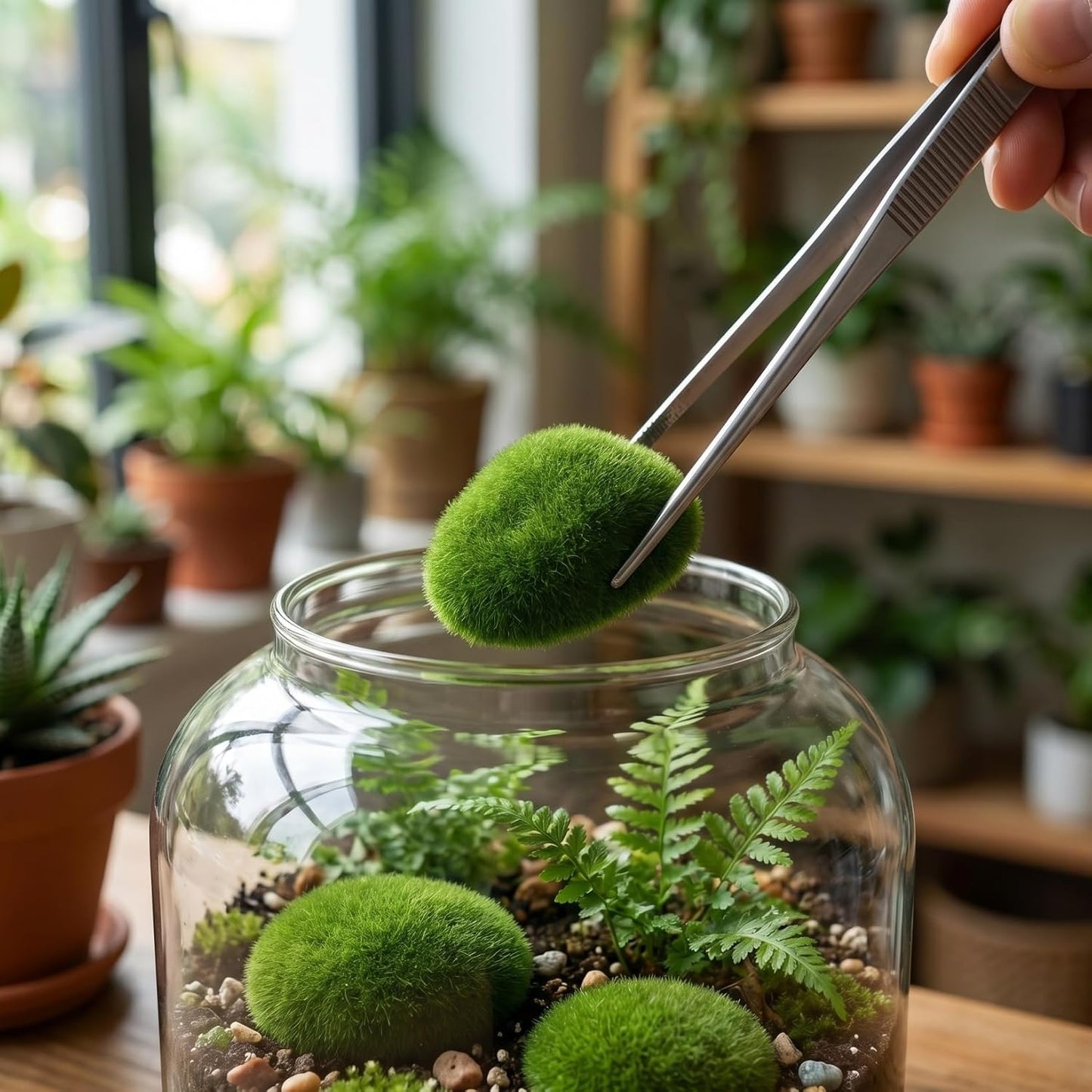 20pcs Artificial Moss Rocks Decorative Faux Balls for Floral Arrangements and Green Decor, 4.72 x 3.54 x 2.36 Inch Foam Simulation Stone for Terrarium Landscape