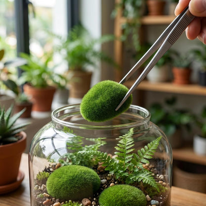 20pcs Artificial Moss Rocks Decorative Faux Balls for Floral Arrangements and Green Decor, 4.72 x 3.54 x 2.36 Inch Foam Simulation Stone for Terrarium Landscape