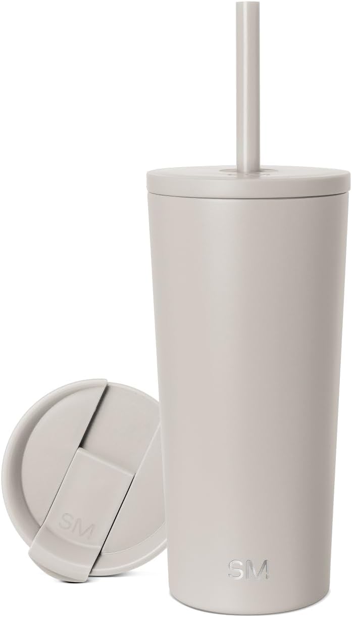 Iced Coffee Tumbler, Insulated | 24oz | Yellow | Reusable Stainless Steel Cup, Travel Mug, Water Bottle with Straw | Cupholder Friendly & Spill Resistant, Buttercup
