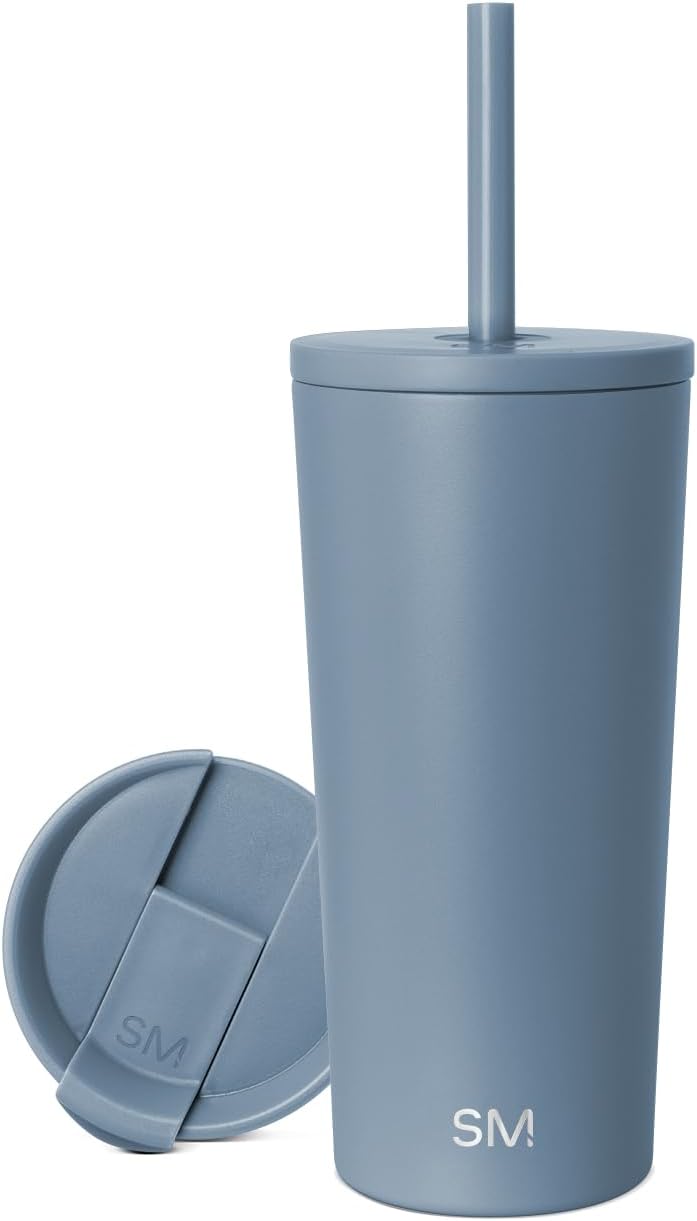 Iced Coffee Tumbler, Insulated | 24oz | Yellow | Reusable Stainless Steel Cup, Travel Mug, Water Bottle with Straw | Cupholder Friendly & Spill Resistant, Buttercup