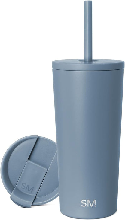 Iced Coffee Tumbler, Insulated | 24oz | Yellow | Reusable Stainless Steel Cup, Travel Mug, Water Bottle with Straw | Cupholder Friendly & Spill Resistant, Buttercup