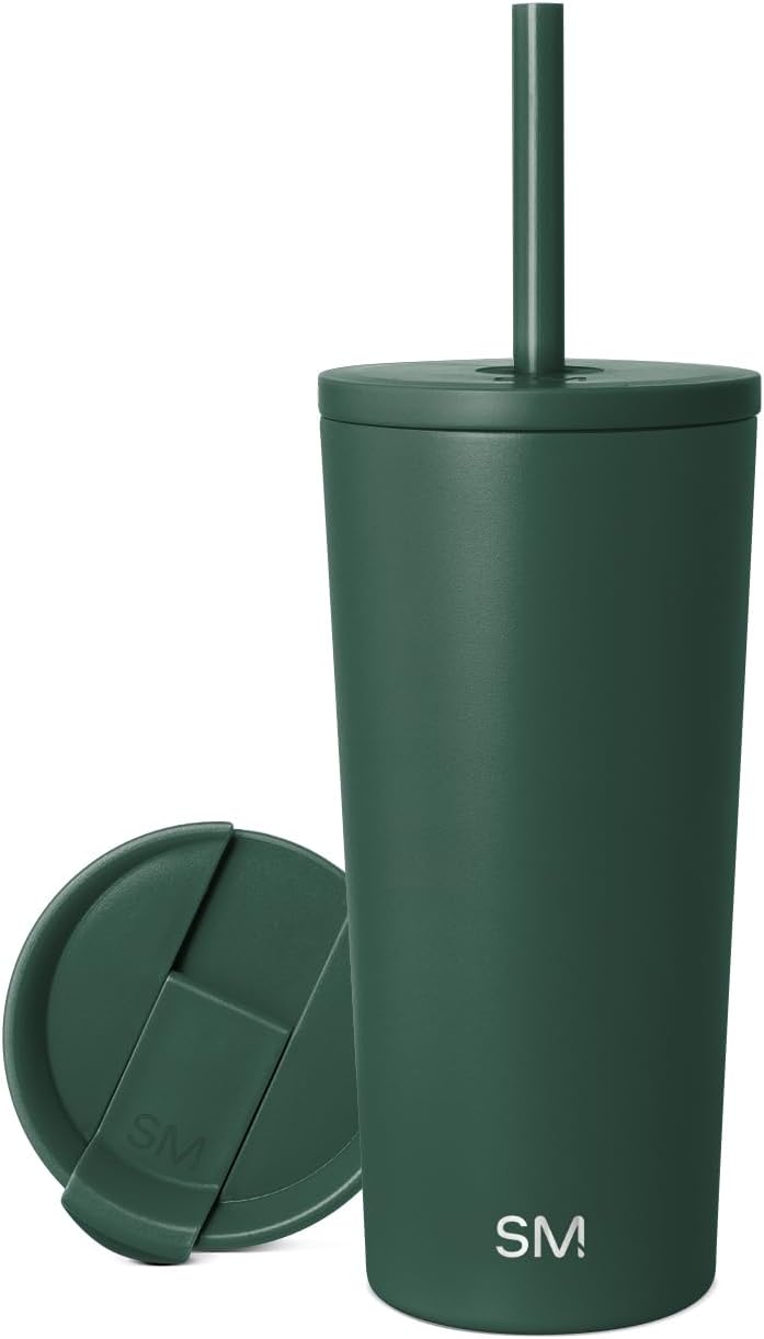 Iced Coffee Tumbler, Insulated | 24oz | Yellow | Reusable Stainless Steel Cup, Travel Mug, Water Bottle with Straw | Cupholder Friendly & Spill Resistant, Buttercup