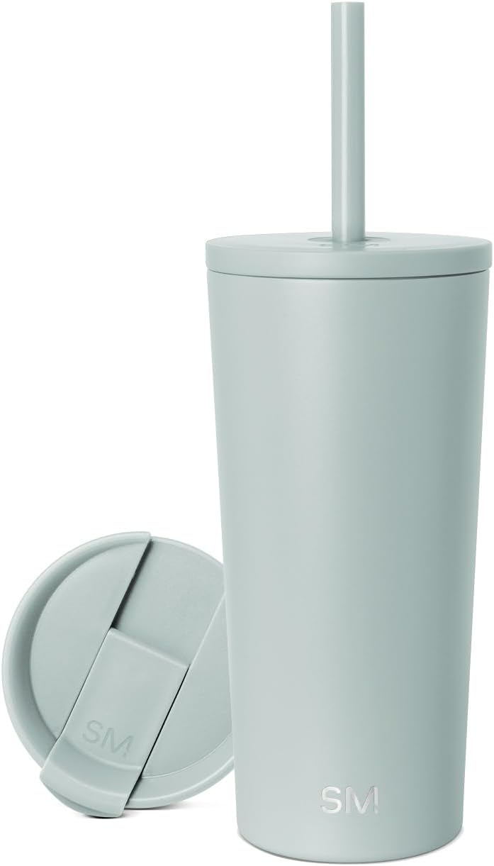 Iced Coffee Tumbler, Insulated | 24oz | Yellow | Reusable Stainless Steel Cup, Travel Mug, Water Bottle with Straw | Cupholder Friendly & Spill Resistant, Buttercup