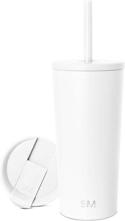 Iced Coffee Tumbler, Insulated | 24oz | Yellow | Reusable Stainless Steel Cup, Travel Mug, Water Bottle with Straw | Cupholder Friendly & Spill Resistant, Buttercup