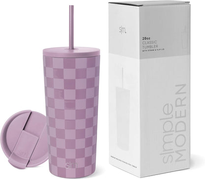 Iced Coffee Tumbler, Insulated | 24oz | Yellow | Reusable Stainless Steel Cup, Travel Mug, Water Bottle with Straw | Cupholder Friendly & Spill Resistant, Buttercup