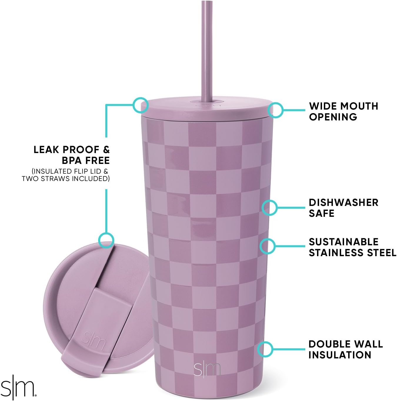 Iced Coffee Tumbler, Insulated | 24oz | Yellow | Reusable Stainless Steel Cup, Travel Mug, Water Bottle with Straw | Cupholder Friendly & Spill Resistant, Buttercup