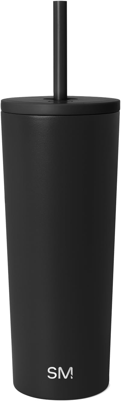 Iced Coffee Tumbler, Insulated | 24oz | Yellow | Reusable Stainless Steel Cup, Travel Mug, Water Bottle with Straw | Cupholder Friendly & Spill Resistant, Buttercup