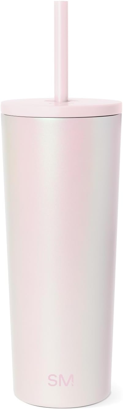 Iced Coffee Tumbler, Insulated | 24oz | Yellow | Reusable Stainless Steel Cup, Travel Mug, Water Bottle with Straw | Cupholder Friendly & Spill Resistant, Buttercup
