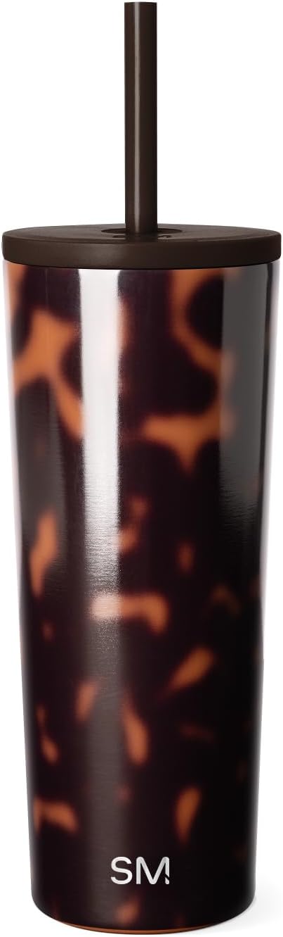 Iced Coffee Tumbler, Insulated | 24oz | Yellow | Reusable Stainless Steel Cup, Travel Mug, Water Bottle with Straw | Cupholder Friendly & Spill Resistant, Buttercup