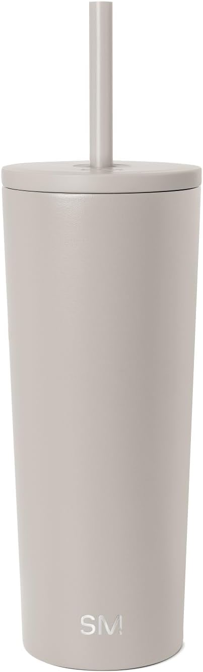 Iced Coffee Tumbler, Insulated | 24oz | Yellow | Reusable Stainless Steel Cup, Travel Mug, Water Bottle with Straw | Cupholder Friendly & Spill Resistant, Buttercup