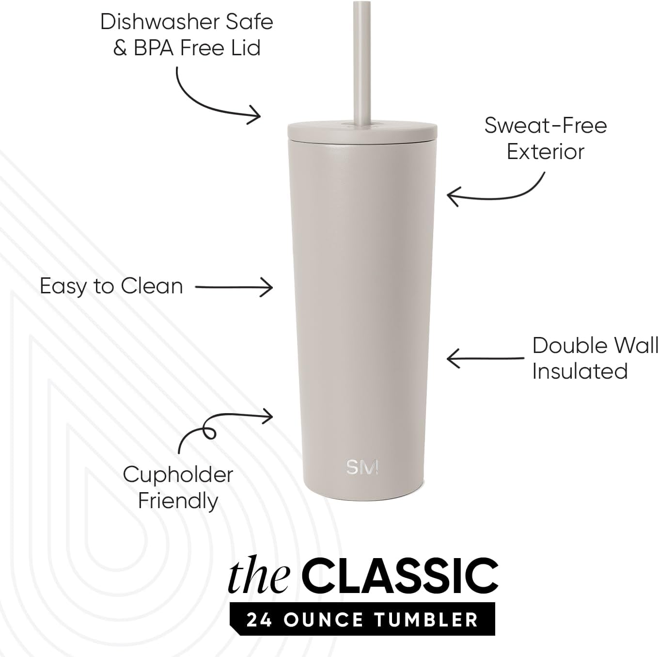 Iced Coffee Tumbler, Insulated | 24oz | Yellow | Reusable Stainless Steel Cup, Travel Mug, Water Bottle with Straw | Cupholder Friendly & Spill Resistant, Buttercup