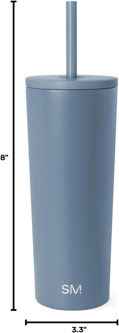 Iced Coffee Tumbler, Insulated | 24oz | Yellow | Reusable Stainless Steel Cup, Travel Mug, Water Bottle with Straw | Cupholder Friendly & Spill Resistant, Buttercup
