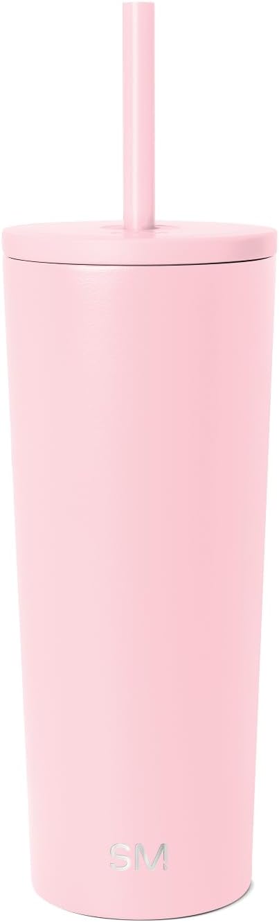 Iced Coffee Tumbler, Insulated | 24oz | Yellow | Reusable Stainless Steel Cup, Travel Mug, Water Bottle with Straw | Cupholder Friendly & Spill Resistant, Buttercup