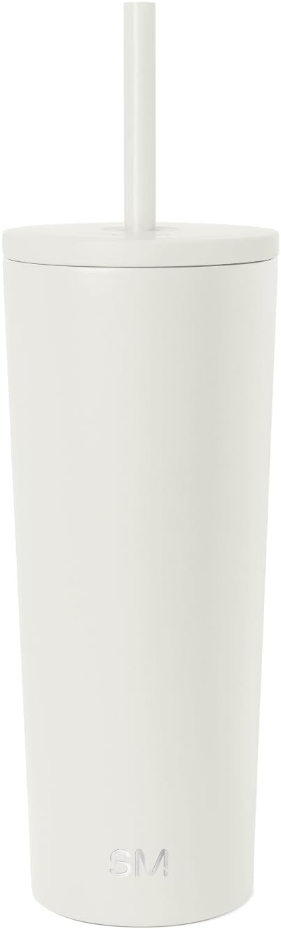 Iced Coffee Tumbler, Insulated | 24oz | Yellow | Reusable Stainless Steel Cup, Travel Mug, Water Bottle with Straw | Cupholder Friendly & Spill Resistant, Buttercup