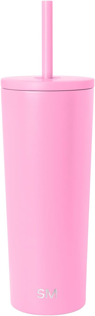 Iced Coffee Tumbler, Insulated | 24oz | Yellow | Reusable Stainless Steel Cup, Travel Mug, Water Bottle with Straw | Cupholder Friendly & Spill Resistant, Buttercup