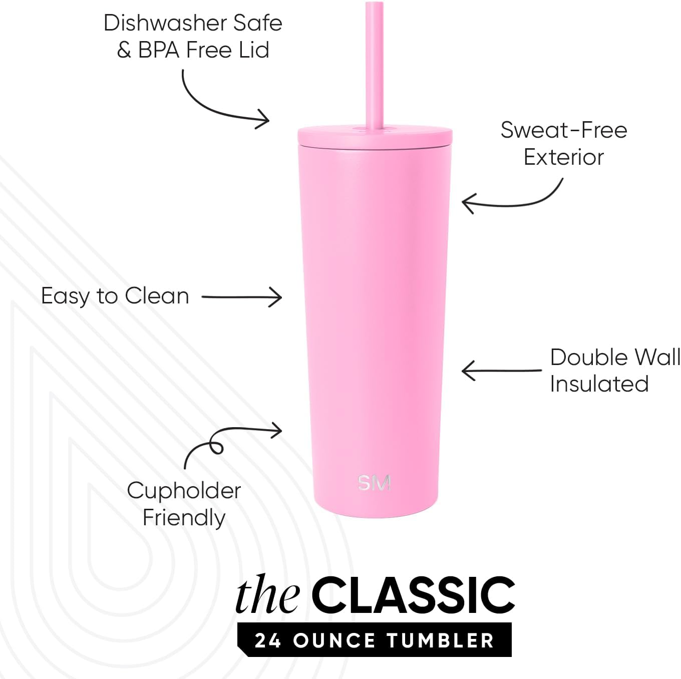 Iced Coffee Tumbler, Insulated | 24oz | Yellow | Reusable Stainless Steel Cup, Travel Mug, Water Bottle with Straw | Cupholder Friendly & Spill Resistant, Buttercup