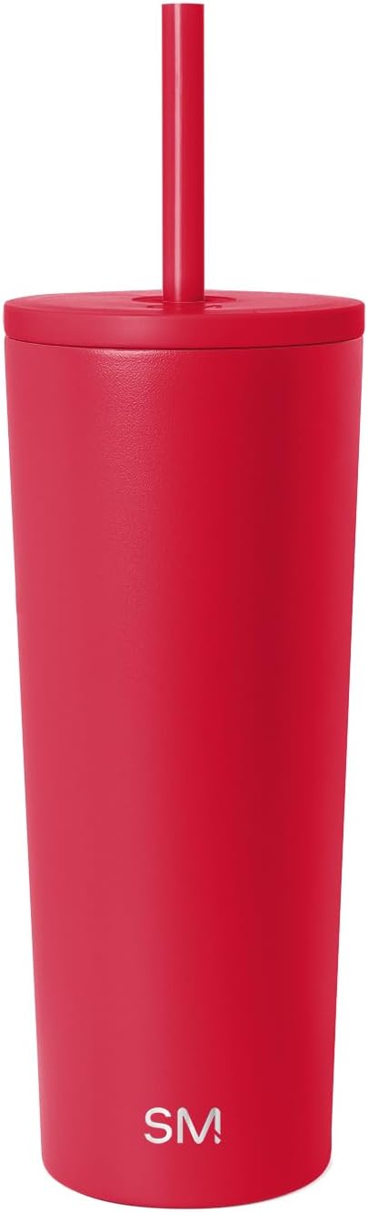 Iced Coffee Tumbler, Insulated | 24oz | Yellow | Reusable Stainless Steel Cup, Travel Mug, Water Bottle with Straw | Cupholder Friendly & Spill Resistant, Buttercup