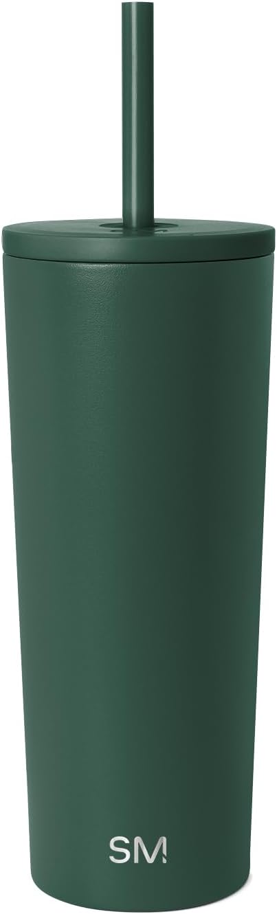 Iced Coffee Tumbler, Insulated | 24oz | Yellow | Reusable Stainless Steel Cup, Travel Mug, Water Bottle with Straw | Cupholder Friendly & Spill Resistant, Buttercup