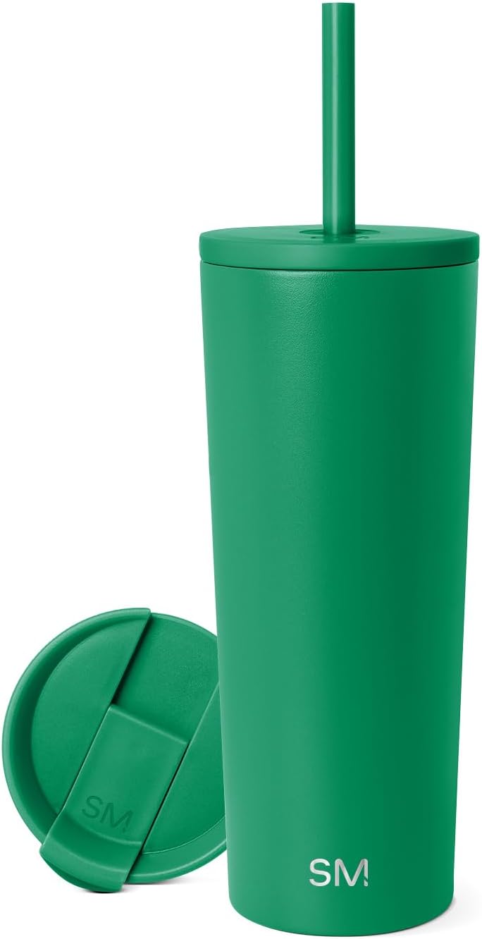 Iced Coffee Tumbler, Insulated | 24oz | Yellow | Reusable Stainless Steel Cup, Travel Mug, Water Bottle with Straw | Cupholder Friendly & Spill Resistant, Buttercup