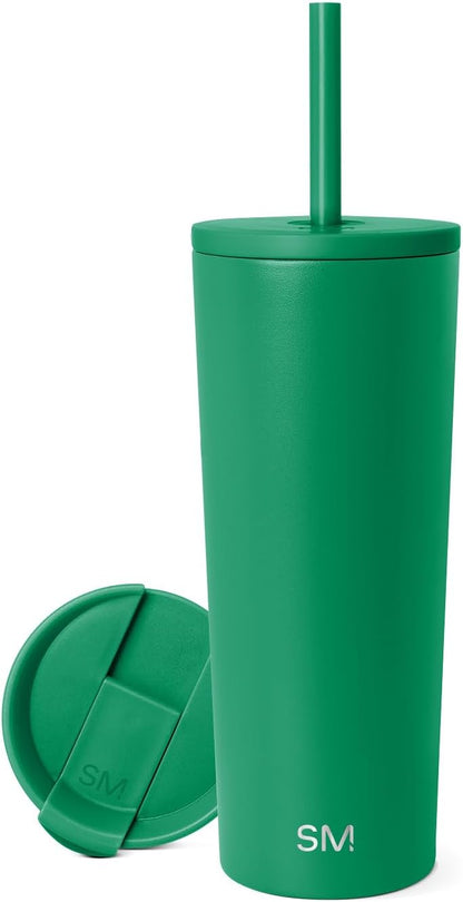 Iced Coffee Tumbler, Insulated | 24oz | Yellow | Reusable Stainless Steel Cup, Travel Mug, Water Bottle with Straw | Cupholder Friendly & Spill Resistant, Buttercup