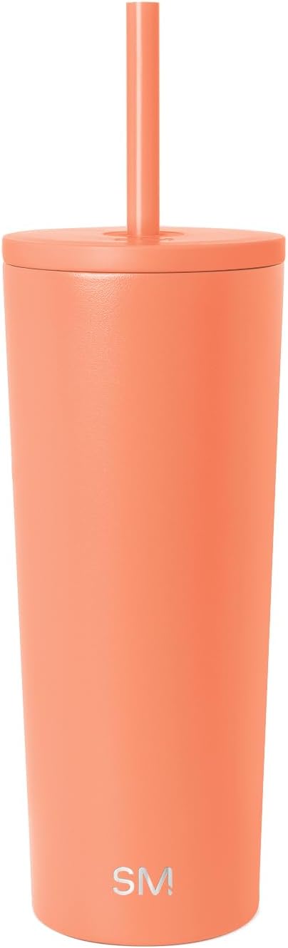 Iced Coffee Tumbler, Insulated | 24oz | Yellow | Reusable Stainless Steel Cup, Travel Mug, Water Bottle with Straw | Cupholder Friendly & Spill Resistant, Buttercup