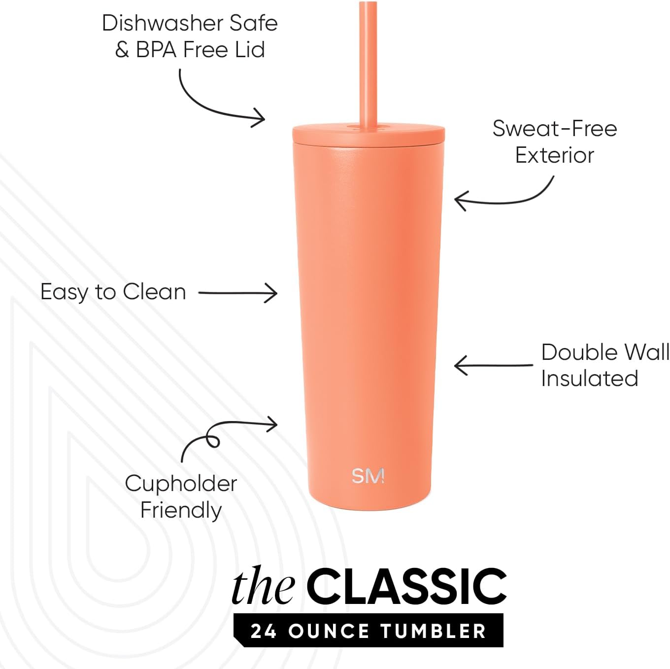 Iced Coffee Tumbler, Insulated | 24oz | Yellow | Reusable Stainless Steel Cup, Travel Mug, Water Bottle with Straw | Cupholder Friendly & Spill Resistant, Buttercup