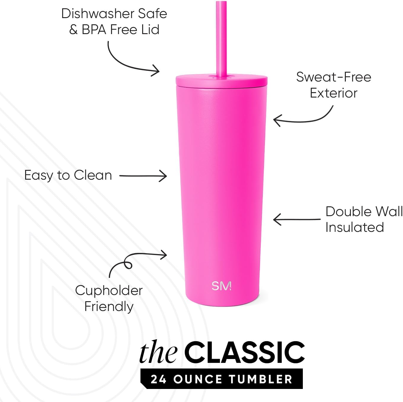 Iced Coffee Tumbler, Insulated | 24oz | Yellow | Reusable Stainless Steel Cup, Travel Mug, Water Bottle with Straw | Cupholder Friendly & Spill Resistant, Buttercup