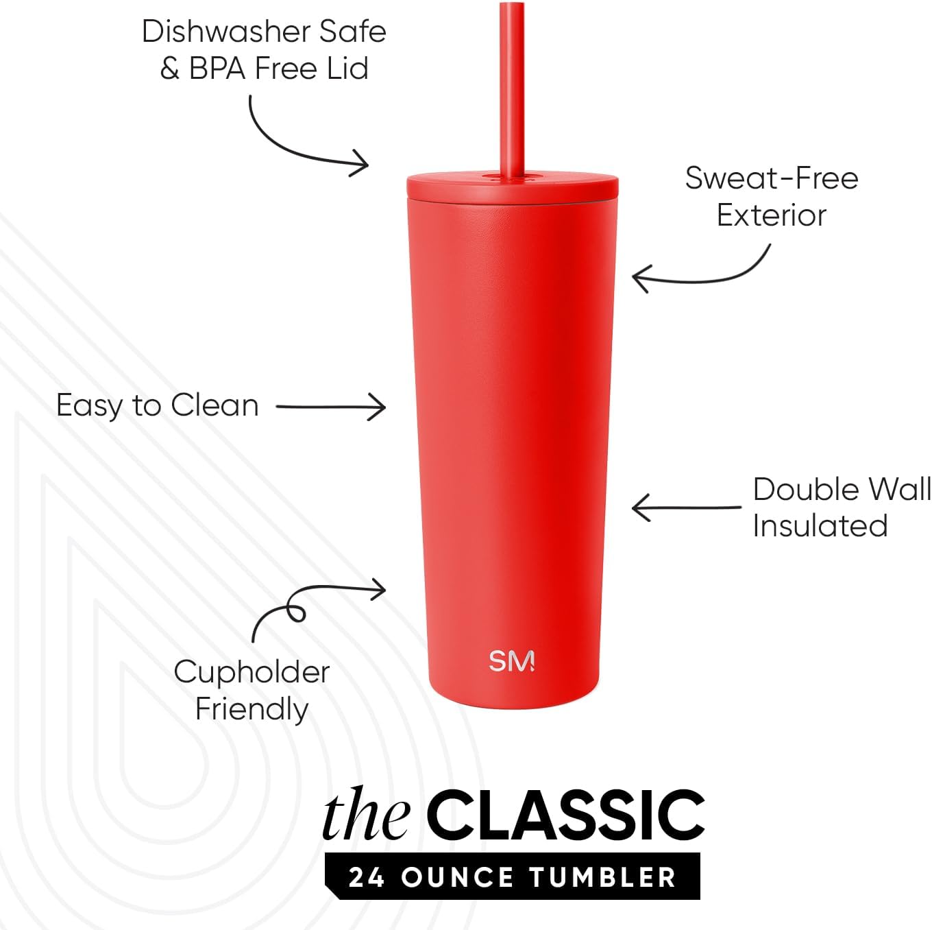 Iced Coffee Tumbler, Insulated | 24oz | Yellow | Reusable Stainless Steel Cup, Travel Mug, Water Bottle with Straw | Cupholder Friendly & Spill Resistant, Buttercup