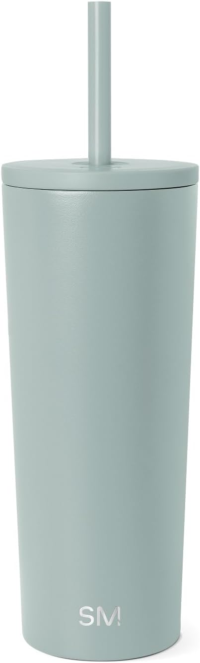 Iced Coffee Tumbler, Insulated | 24oz | Yellow | Reusable Stainless Steel Cup, Travel Mug, Water Bottle with Straw | Cupholder Friendly & Spill Resistant, Buttercup