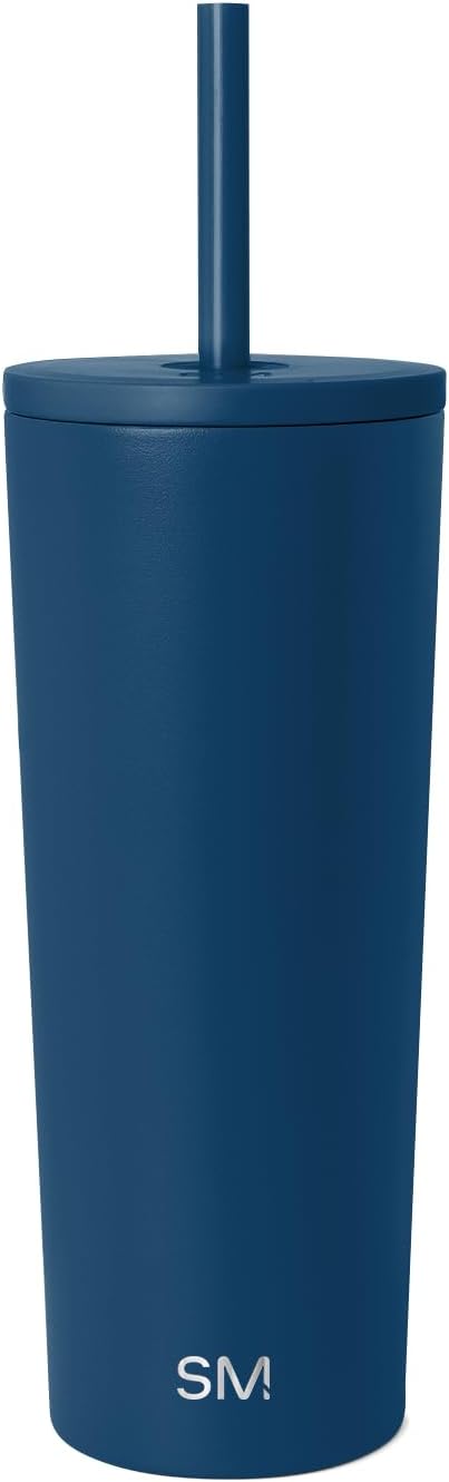 Iced Coffee Tumbler, Insulated | 24oz | Yellow | Reusable Stainless Steel Cup, Travel Mug, Water Bottle with Straw | Cupholder Friendly & Spill Resistant, Buttercup