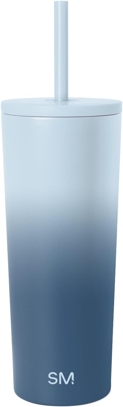 Iced Coffee Tumbler, Insulated | 24oz | Yellow | Reusable Stainless Steel Cup, Travel Mug, Water Bottle with Straw | Cupholder Friendly & Spill Resistant, Buttercup