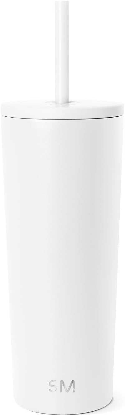Iced Coffee Tumbler, Insulated | 24oz | Yellow | Reusable Stainless Steel Cup, Travel Mug, Water Bottle with Straw | Cupholder Friendly & Spill Resistant, Buttercup