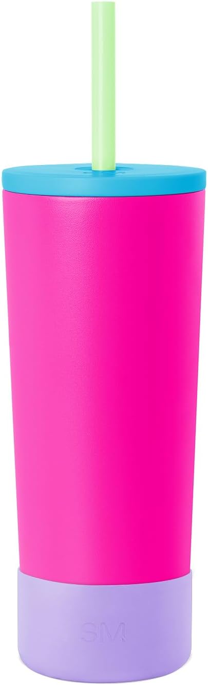 Iced Coffee Tumbler, Insulated | 24oz | Yellow | Reusable Stainless Steel Cup, Travel Mug, Water Bottle with Straw | Cupholder Friendly & Spill Resistant, Buttercup