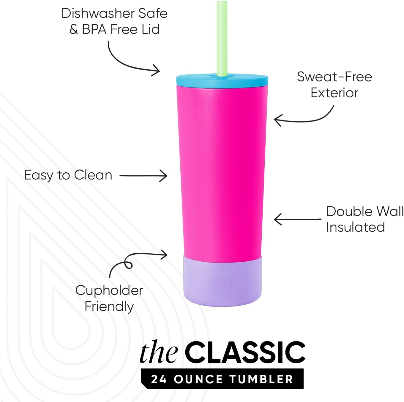 Iced Coffee Tumbler, Insulated | 24oz | Yellow | Reusable Stainless Steel Cup, Travel Mug, Water Bottle with Straw | Cupholder Friendly & Spill Resistant, Buttercup