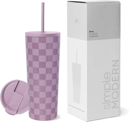 Iced Coffee Tumbler, Insulated | 24oz | Yellow | Reusable Stainless Steel Cup, Travel Mug, Water Bottle with Straw | Cupholder Friendly & Spill Resistant, Buttercup