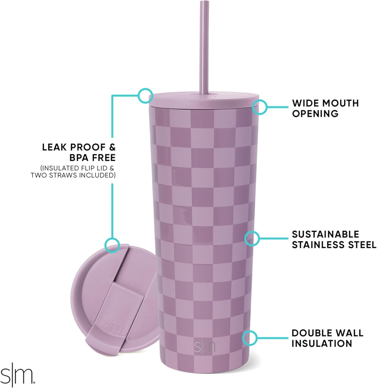 Iced Coffee Tumbler, Insulated | 24oz | Yellow | Reusable Stainless Steel Cup, Travel Mug, Water Bottle with Straw | Cupholder Friendly & Spill Resistant, Buttercup