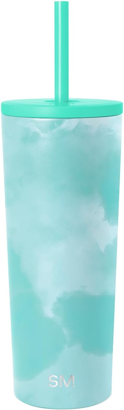 Iced Coffee Tumbler, Insulated | 24oz | Yellow | Reusable Stainless Steel Cup, Travel Mug, Water Bottle with Straw | Cupholder Friendly & Spill Resistant, Buttercup