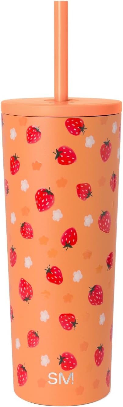 Iced Coffee Tumbler, Insulated | 24oz | Yellow | Reusable Stainless Steel Cup, Travel Mug, Water Bottle with Straw | Cupholder Friendly & Spill Resistant, Buttercup
