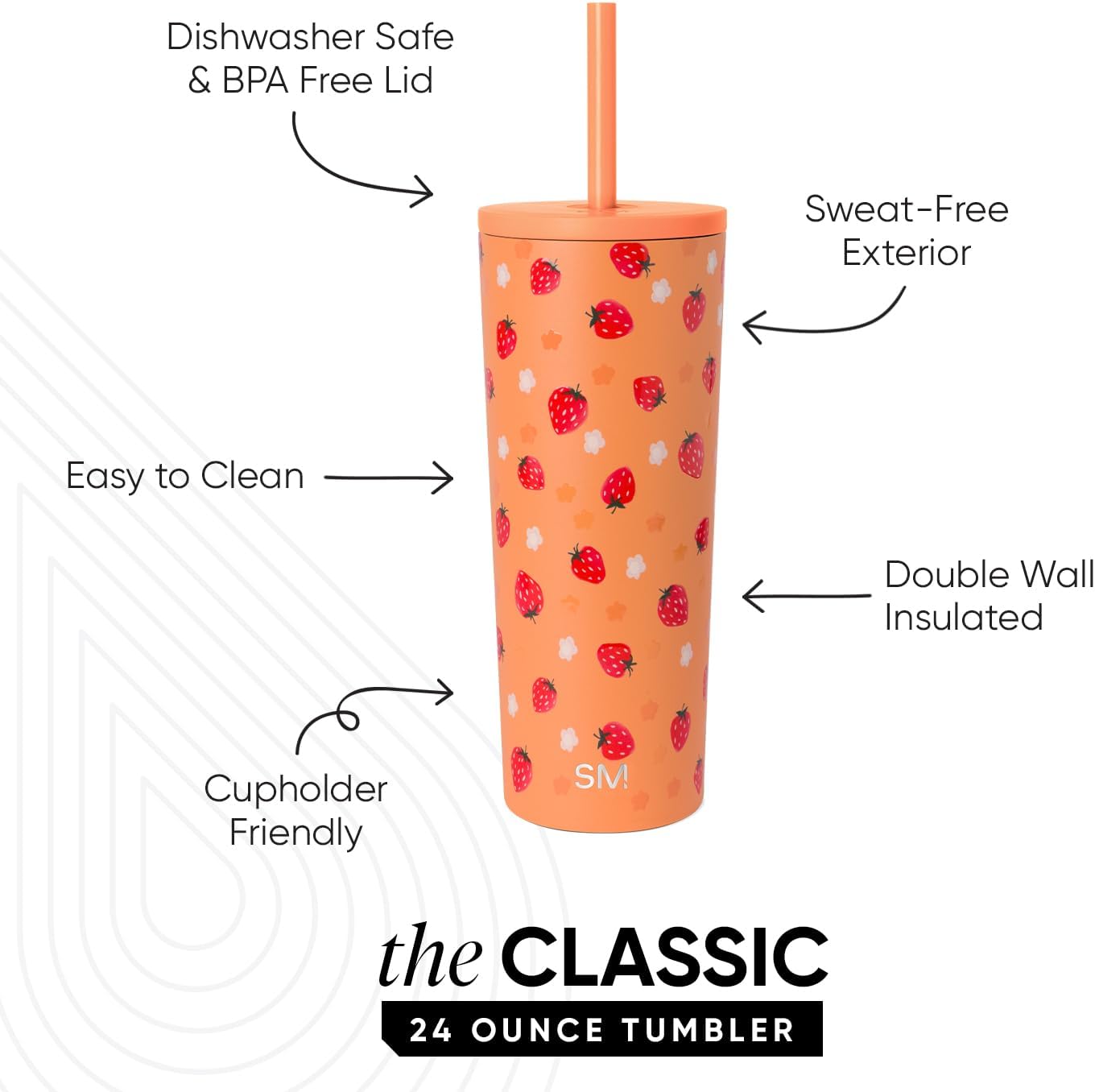 Iced Coffee Tumbler, Insulated | 24oz | Yellow | Reusable Stainless Steel Cup, Travel Mug, Water Bottle with Straw | Cupholder Friendly & Spill Resistant, Buttercup