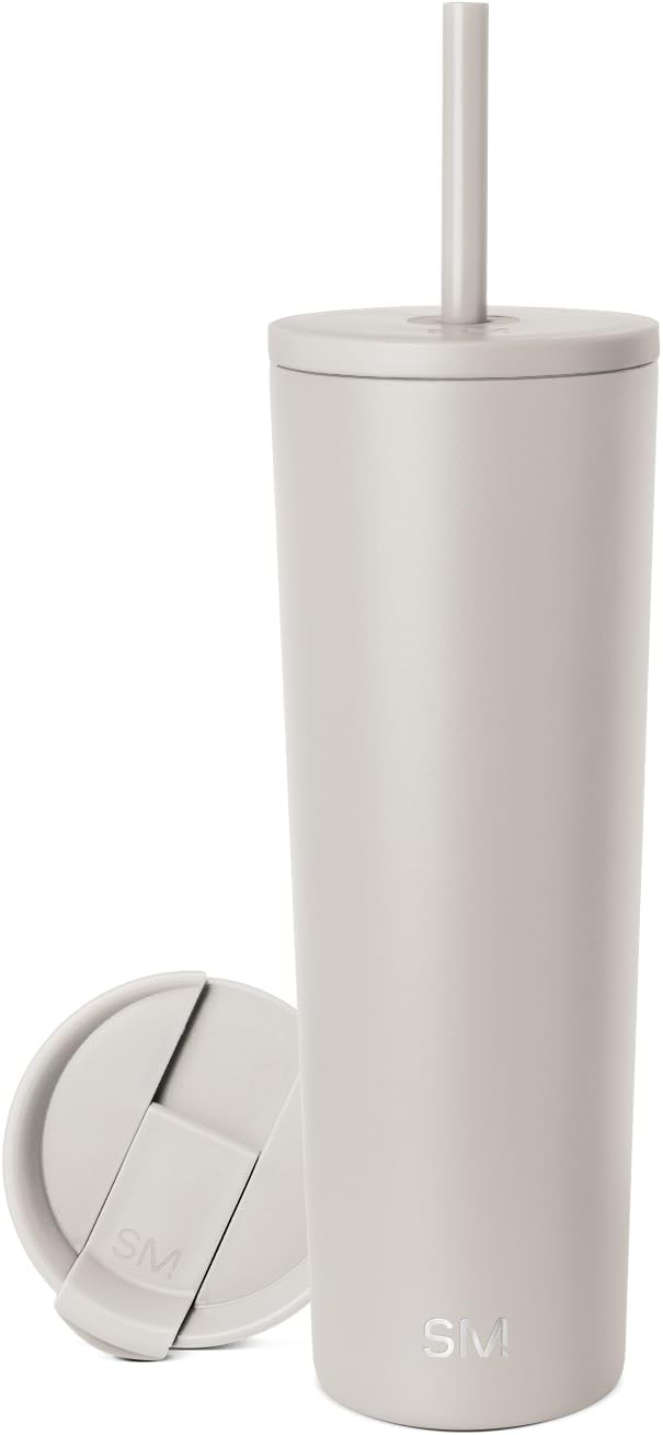 Iced Coffee Tumbler, Insulated | 24oz | Yellow | Reusable Stainless Steel Cup, Travel Mug, Water Bottle with Straw | Cupholder Friendly & Spill Resistant, Buttercup