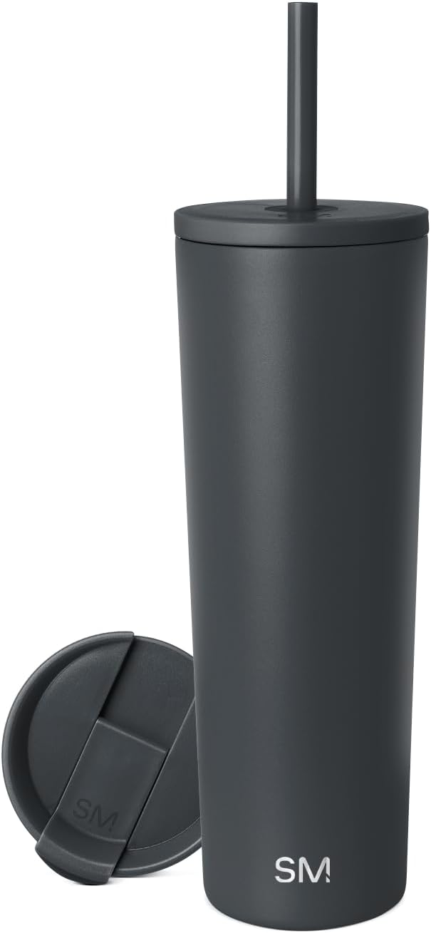 Iced Coffee Tumbler, Insulated | 24oz | Yellow | Reusable Stainless Steel Cup, Travel Mug, Water Bottle with Straw | Cupholder Friendly & Spill Resistant, Buttercup