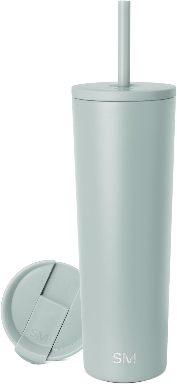 Iced Coffee Tumbler, Insulated | 24oz | Yellow | Reusable Stainless Steel Cup, Travel Mug, Water Bottle with Straw | Cupholder Friendly & Spill Resistant, Buttercup