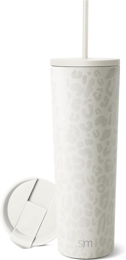 Iced Coffee Tumbler, Insulated | 24oz | Yellow | Reusable Stainless Steel Cup, Travel Mug, Water Bottle with Straw | Cupholder Friendly & Spill Resistant, Buttercup