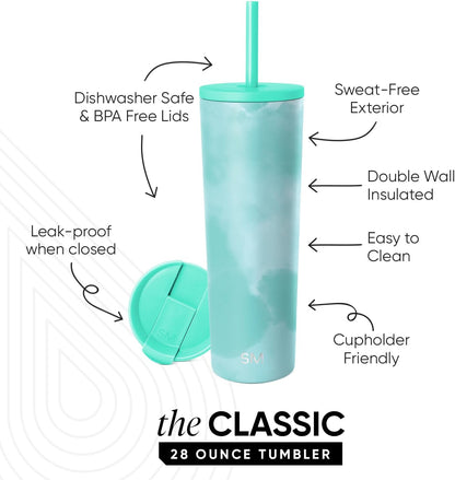 Iced Coffee Tumbler, Insulated | 24oz | Yellow | Reusable Stainless Steel Cup, Travel Mug, Water Bottle with Straw | Cupholder Friendly & Spill Resistant, Buttercup