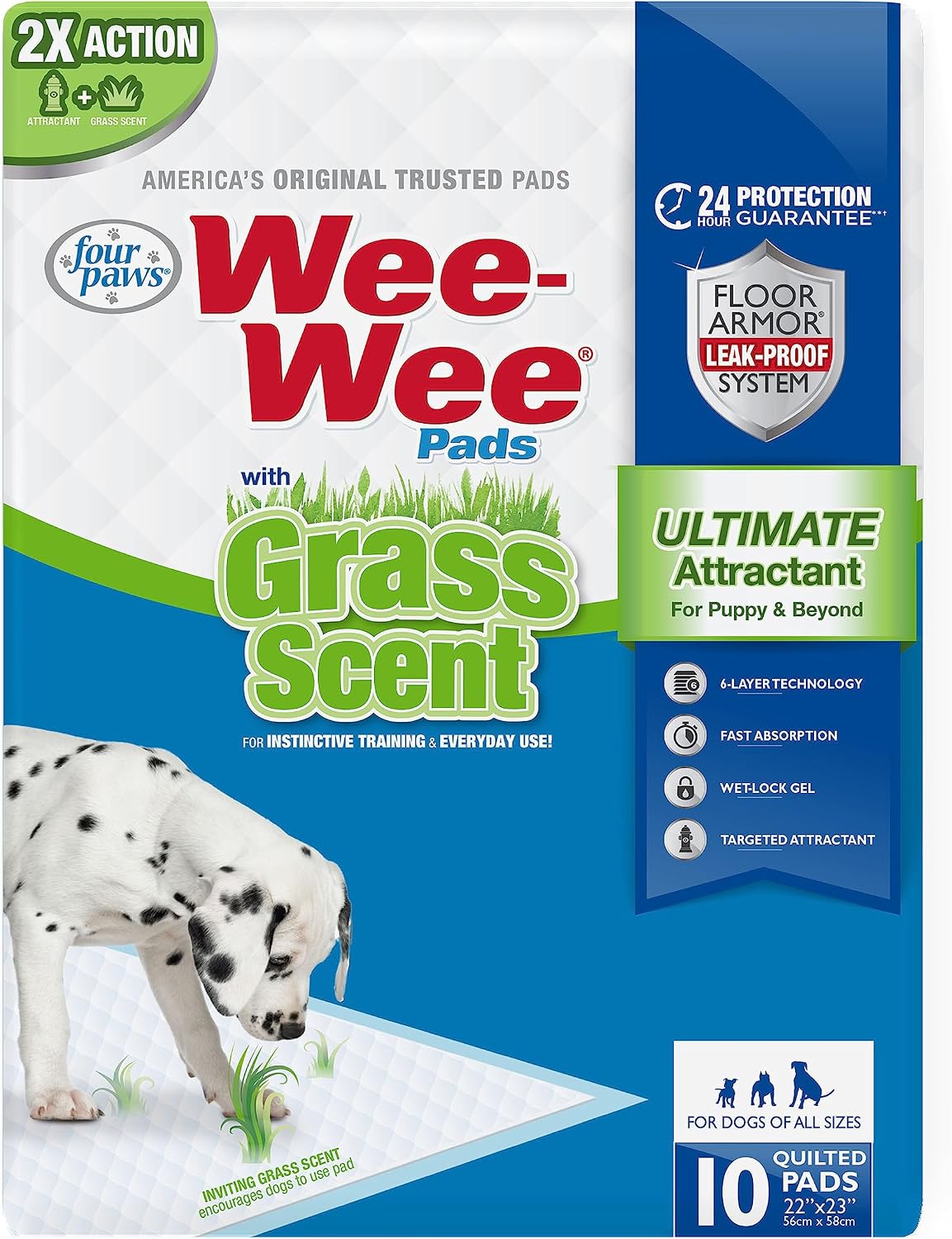 Wee-Wee Ultimate Attractant Dog Pee Pads, Grass Scent