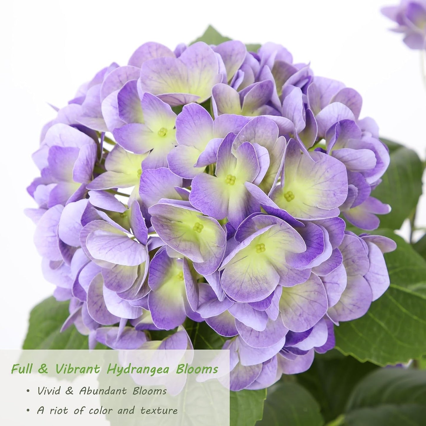 2FT Real Touch Faux Hydrangea Tree Outdoor, 2 Pack Blue Hydrangea Tree Artificial with Vibrant Blooms, Faux Hydrangea Potted Plant for Indoor Outdoor Home Front Porch Pation Decor