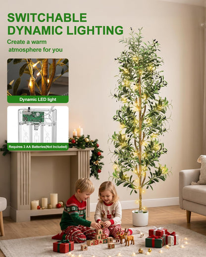 Olive Trees Artificial Indoor 6Ft Tall Faux Plants Large Fake Olivos Tree