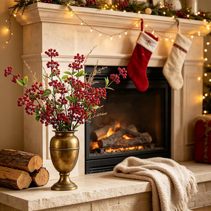Artificial Pomegranate Tree Branches, 37.4 Inches, 3-Piece Set