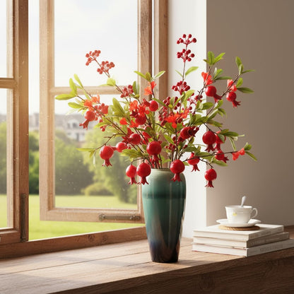 Artificial Pomegranate Tree Branches, 37.4 Inches, 3-Piece Set